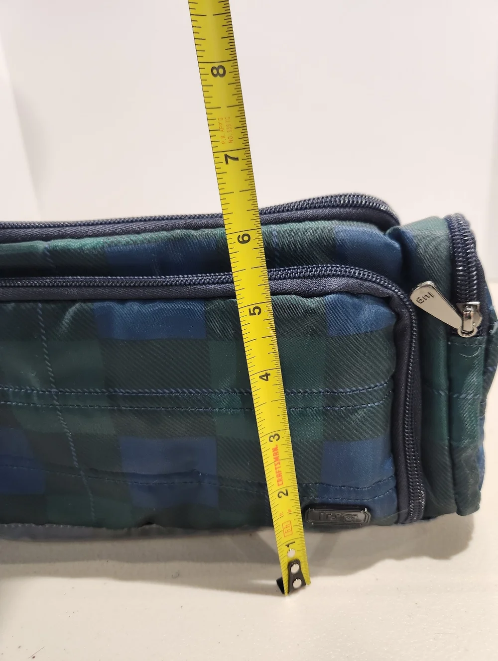 Lug XL Trolley Bag Cosmetic Toiletry Bag Green Navy Plaid